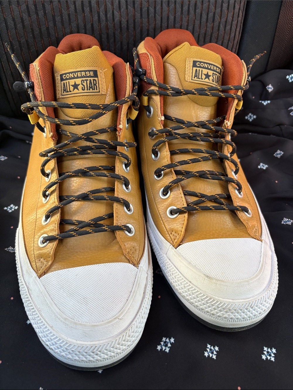 Converse High-Top Sneakers in Mustard and Rust